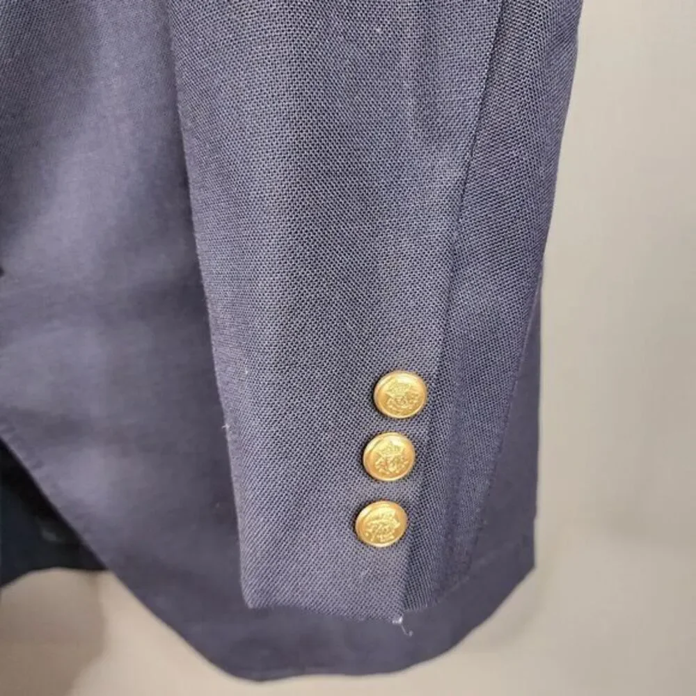 Kingsridge Men's Navy Jacket Blazer Sport Coat Gold Buttons Roper's Lined *Read*